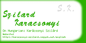 szilard karacsonyi business card