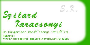 szilard karacsonyi business card